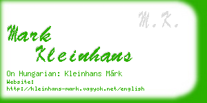 mark kleinhans business card